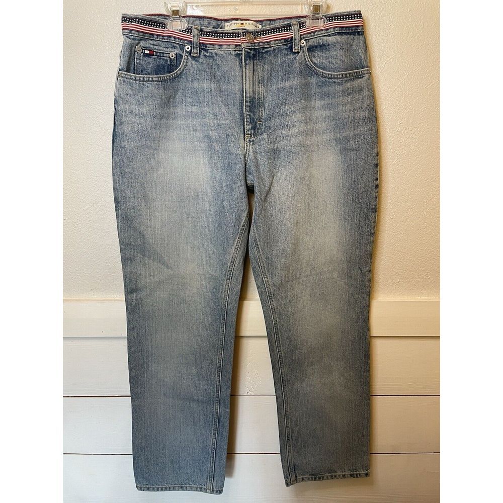 Tommy‎ Hilfiger Vintage Jeans Light Wash Americana Waistband Women's 14 x 31